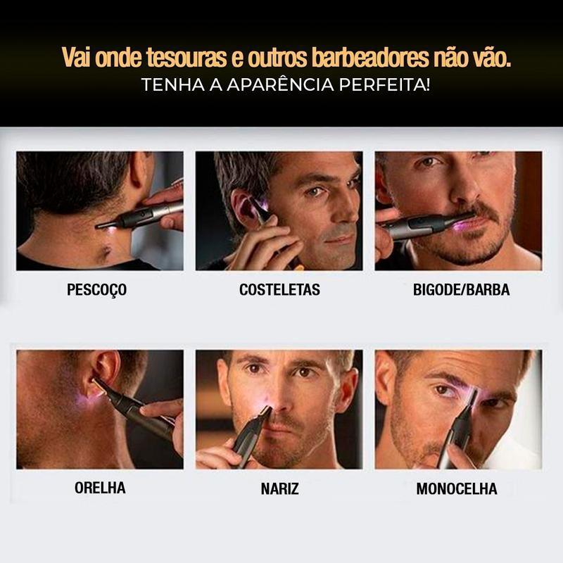 Aparador de Alta Precisão para Bigode, Sobrancelha e Nariz - Cut Max